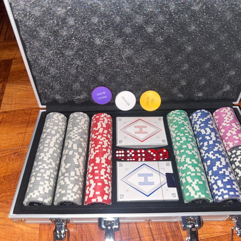 Poker Chip Set with Case - Gray, Red, Green, Blue